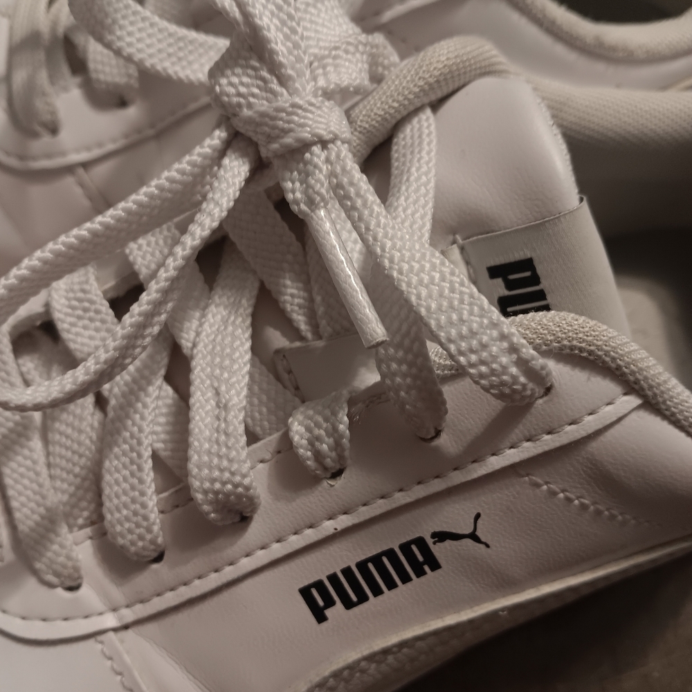 Puma Classic White Lace-Up Sneakers For Womens Size 7